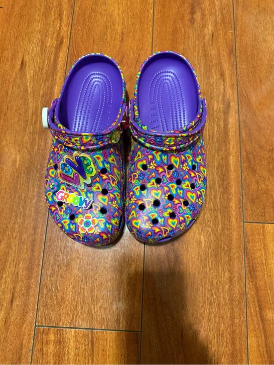 Lisa frank crocs Shoes - Lisa frank crocs Purple Groove Heart-Print Clog Shoes
